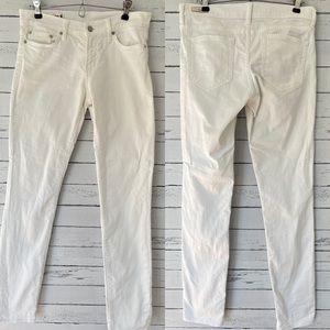 Red Engine White Denim Skinny Jeans
